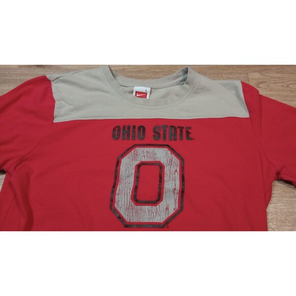 VINTAGE Nike Team Ohio State Shirt Womens Large Red OSU Buckeyes Crew Neck Adult - Picture 5 of 16